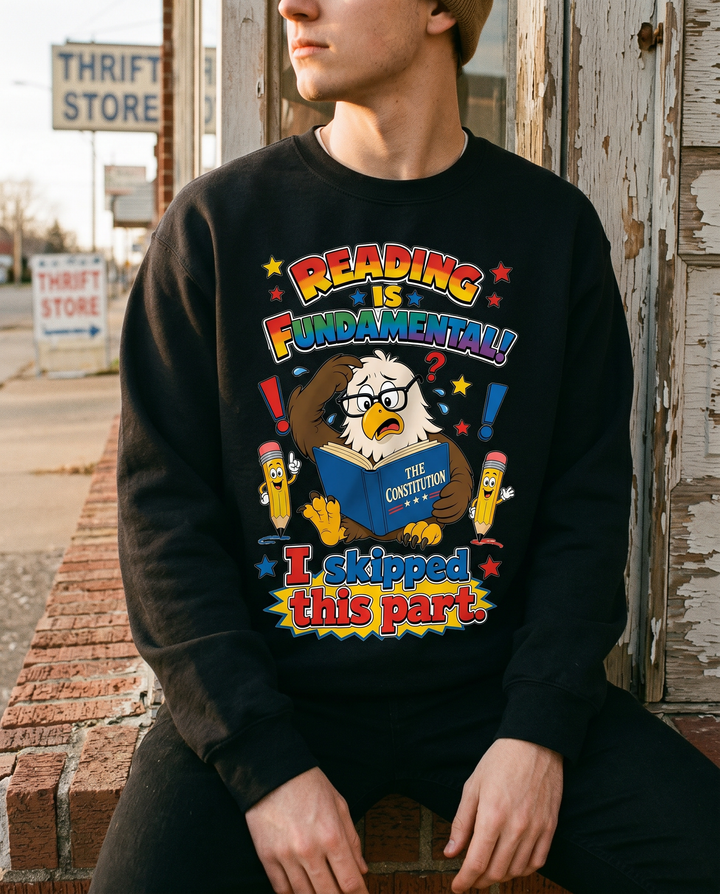 Reading is Fundamental sweatshirt — lifestyle