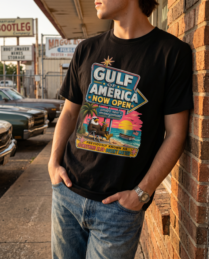 Gulf of America tee — lifestyle